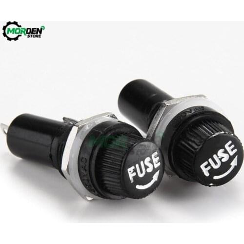 5Pcs Auto Car Fuse Holer AC 250V/10A AC 125V/15A Threaded Cover Panel Mount 5X20mm Fuse Holder