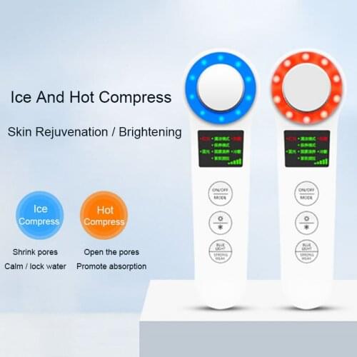 Hot Cold Photon Skin Rejuvenation Beauty Instrument Electronic Beauty Hot and Cold Compress Face Radio Frequency Massage Device