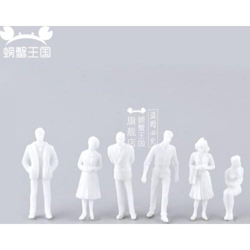 100pcs Mini White DIY Unpainted Model Train People Figure Passengers 1:200 Z Scale Models