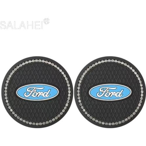 Car Diamond Water Cup Coaster Storage Mat For Ford Ecosport Fiesta Focus Mondeo Kuga Fusion Anti-slip Pad Interior Accessories