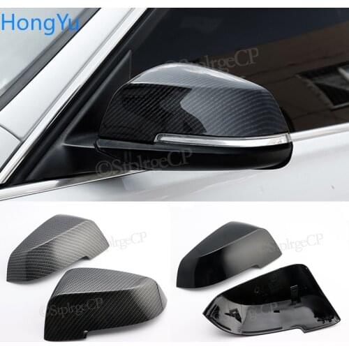For BMW 5 6 7 Series Black mirror cover F10 F11 F18 F07 F12 F13 F06 F01 F02 F03 F04 LCL Carbon fiber pattern mirror cover