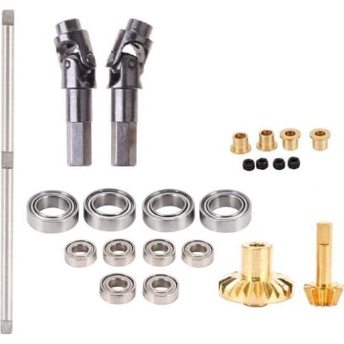For WPL B-1 B-14 B-24 B24 C14 C-14 1/16 Truck RC Car Upgrade Metal Drive Shaft Gear Bridge Front Axle Full Metal Kit