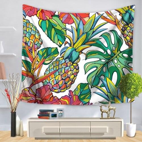 Home Decorative Wall Hanging Carpet Tapestry Rectangle Bedspread Pineapple Fruit Pattern GT1224