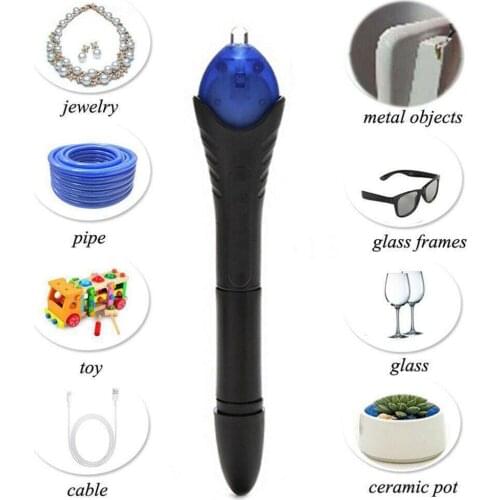 Fix Pen Welding 5 Second Quick Fix UV Light Repair Dip Super Tool Plastic Pen Kit Liquid Compound Welding Adhesive of Power X8Q3