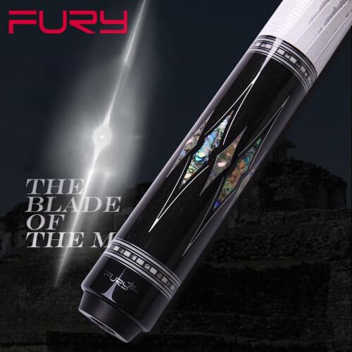 FURY Billiard Pool Cue 12.75 KAMUI Tip Inlaid Shell Snake Skin Grip Billiard Stick Kit XTC Ferrule Black 8 Nine Ball China 2019