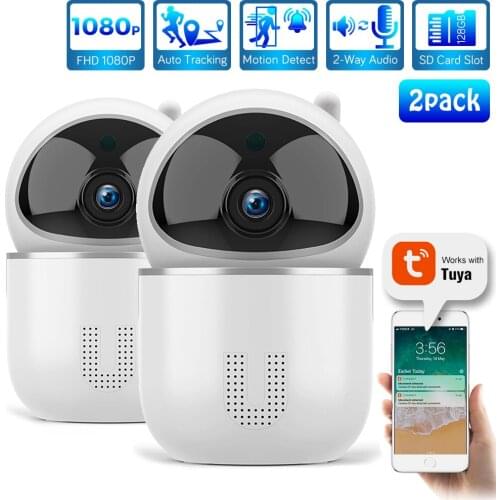 HD 1080P IP Camera Smart Auto Tracking Wireless Home Security Camera CCTV Cloud SD Card Audio Video Surveillance PTZ Camera Tuya