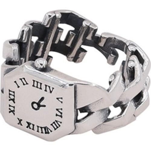 Fashion Creative Unique Watch Ring For Women Silver Color Adjustable Opening Finger Rings Fine Trendy Womens Jewelry