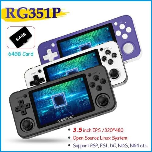 RG351P Video Game Console Open Linux System for PS1 Games 3.5-inch IPS Screen Handheld Retro Game Consoles 2500+ Games