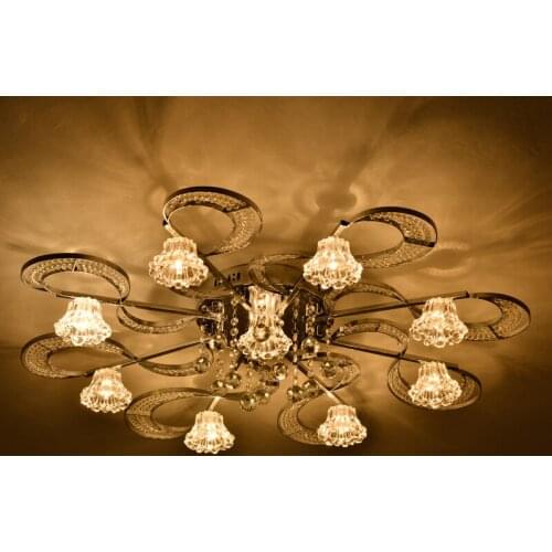 Creative led crystal living room ceiling lamp modern simple atmosphere European restaurant lamp led ceiling lamp lighting lamp