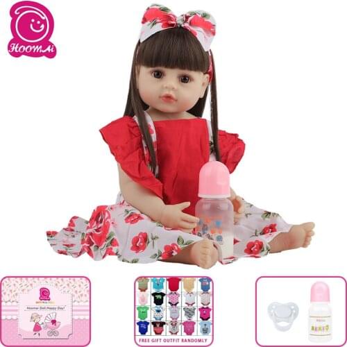 Hoomai Reborn toddler girl doll Baby Doll Toys reborn with Long hair Realistic Baby Dolls 100% Handmade toys for girls