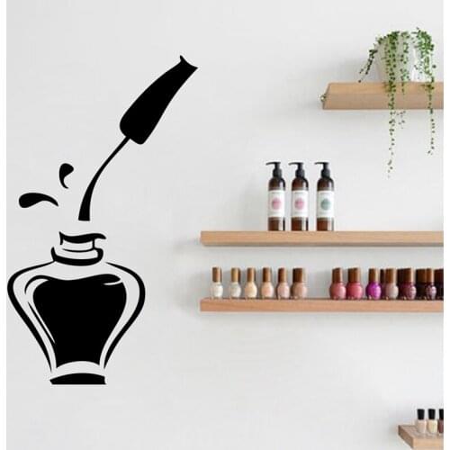Manicure Salon Wall Decals Nail Salon Window Decor Nails Polish Artist Wall Stickers Simple Style Nails Poster AJ554