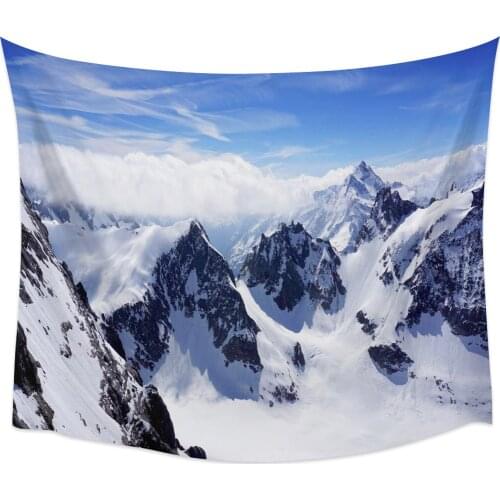 Snow Mountain Landscape Wall Tapestry Cover Beach Towel Picnic Yoga Mat Home Decoration