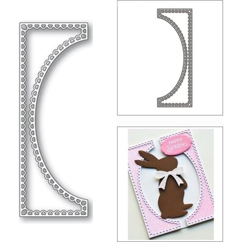 New 2021 Oval Inverted Scalloped Arched Border Metal Cutting Dies for DIY Scrapbooking and Card Making Embossing Craft No Stamps