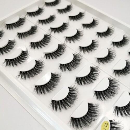 NEW 16 pairs 3D Faux Mink Hair False Eyelashes Natural Long /Thick 3D Eyelashes Crisscross Full Strip Lashes Handmade Eyelashes