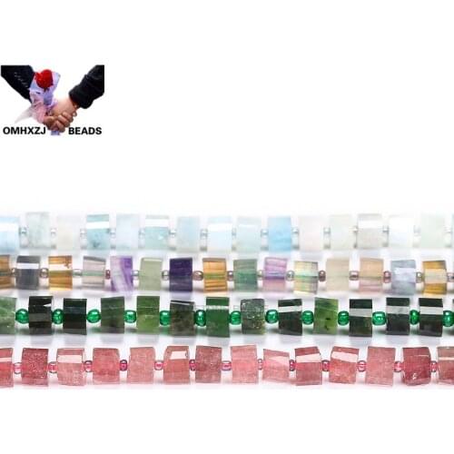 OMH Wholesale JD292 7*11 5*9mm Natural Jewelry DIY Making Bracelet Necklace Natural AAA Aquamarine Amethyst Loose Spacer Beads