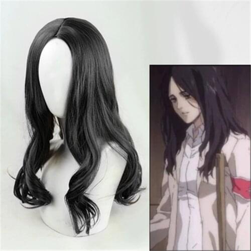 Attack on Titan Pieck Finger Cosplay Wig The Final Season Black Curly Hair Cosplay Wig Heat Resistant Synthetic Hair