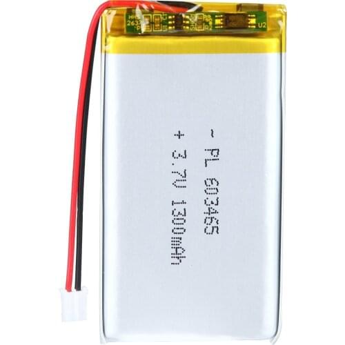 Mejuew 3.7V 1300mAh 603465 Rechargeable Lipo Battery with JST Connector