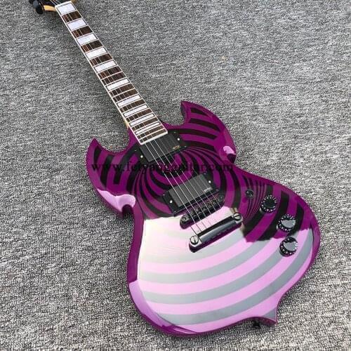 Factory direct special electric guitar, purple ring paint, rose wood fingerboard, maple neck, postage