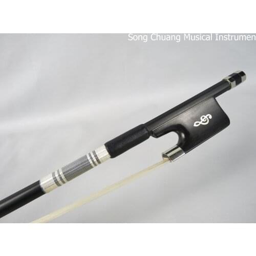 Advanced black Carbon fiber Cello bow 4/4,beautiful ebony note frog #7557