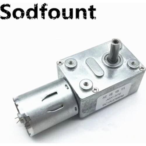 1PC Reversible High Torque Turbo Worm Geared Motor DC Motor JGY370 24V DC Gear Motor 12V Low Speed Motor 6V