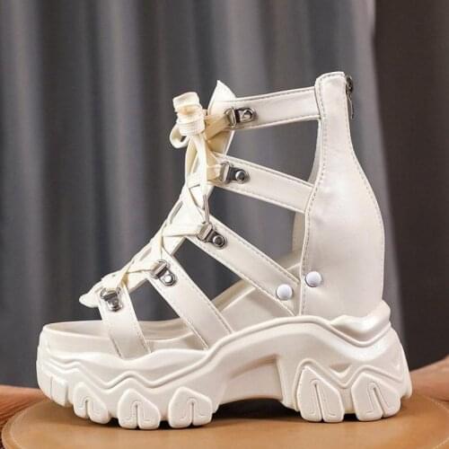 High Heels Sandals Women Platform Chunky Sandal Shoes 2021 Casual Fashion Cross Tie Ladies Shoes Sport Beach Wedge Sandals Woman