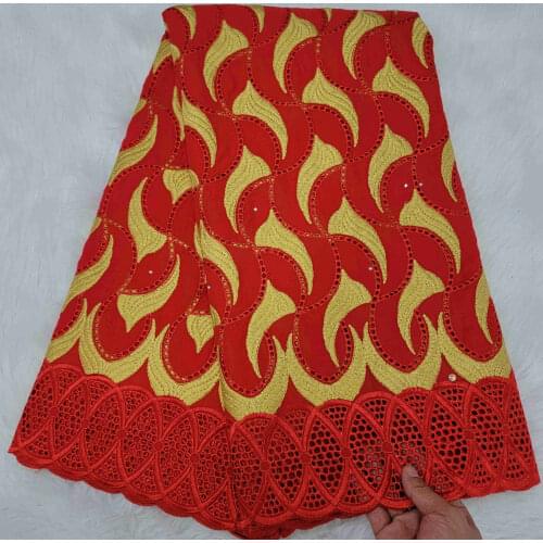 5yard Swiss Lace Fabric 2021 Latest 100%Cotton Embroidery African Fabrics Swiss Voile Lace In Switzerland Dubai Fabric For Dress