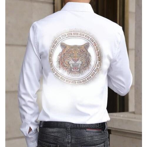 Rhinestone design shirt Men Casual Lightweight Summer Men shirts