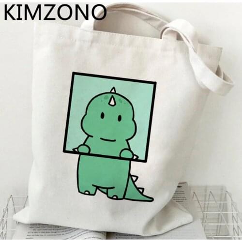 Dinosaur shopping bag tote bolsas de tela jute bag eco canvas bolso bag foldable tote string bolsa compra cabas