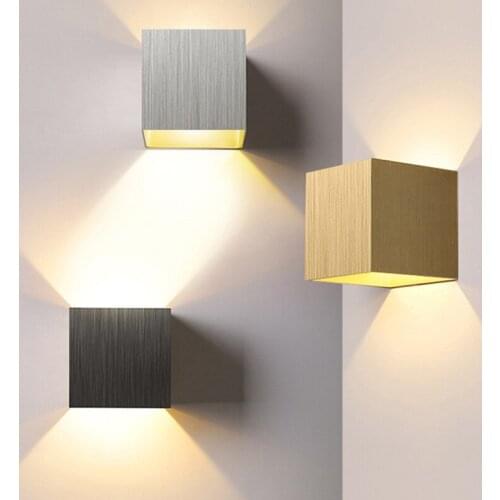 Led Wall Lamp Waterproof Staircase Lamp Corridor Wall Creative Bedside Living Room Bedroom Wall Lamp Brushed Square Outdoor IP65