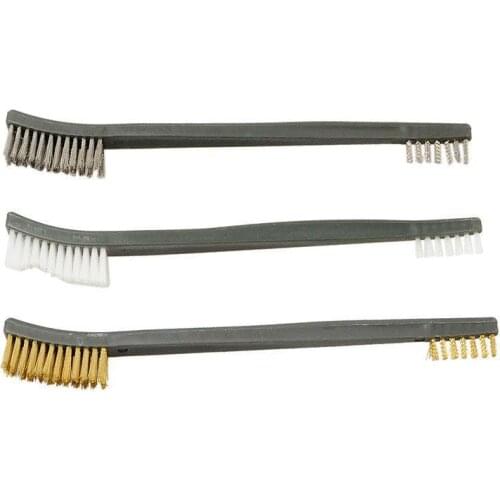 Tactical ar 15 gun accessories Double-head steel stainless wire brush copper wire brush 3pcs a set for rifle scope for hunting