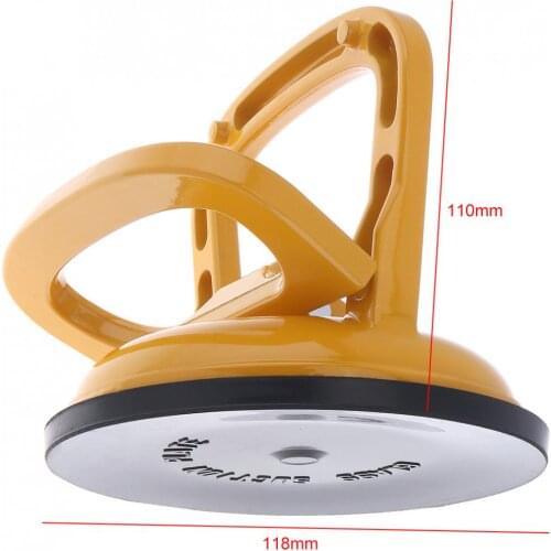TL-F2 Yellow Aluminium Alloy Single Claw Sucker Vacuum Suction Cup with Rubber Suction Pad and 2 Clip Handles
