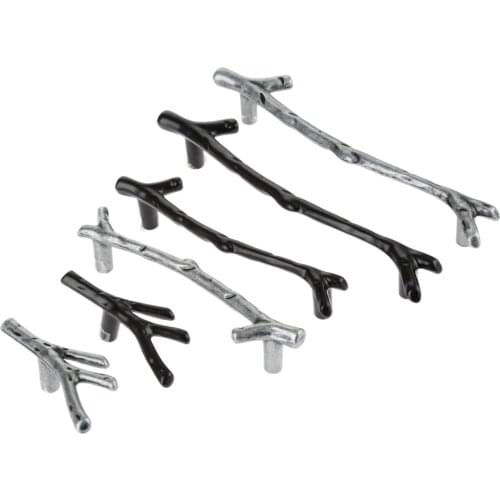 1Pc 96/128mm Furniture Handles Black Tree Branch Kitchen Cabinet Closet Drawer Handles Pulls Cupboard Dresser Knob Handles