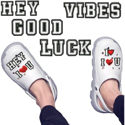 1pcs Black & White Letters Croc Charms Alphabet Shoes Charms Decoration Accessories ABC Sign Jibits For Croc Shoes Kids Gift