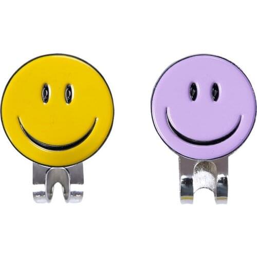 1Pcs Sturdy Smile Face Magnetic Alloy Hat Clip Golf Ball Mark Fit for Golf Cap Visor Outdoor Golf Accessories Golf Marker