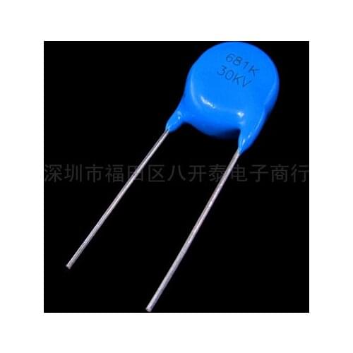 1pcs/lot High voltage ceramic dielectric let ultrahigh pressure ceramic chip capacitor 681 30 kv In Stock