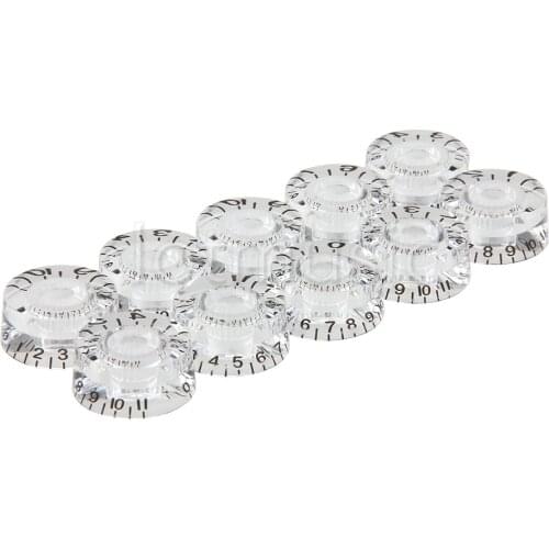 10PCS Speed Knobs for Guitar Parts Transparent