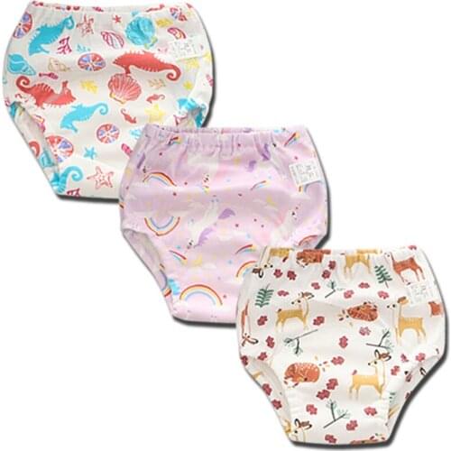 3 pcs Reusable Baby Cotton Potty Training Pants Infant Shorts Underwear Cloth Diaper Nappies Child Panties Nappy Changing