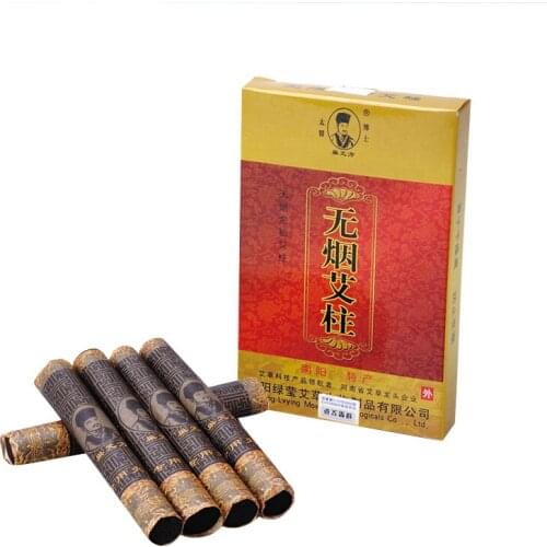 5pieces / Box Smokeless Moxa Sticks Acupuncture Massage Moisture Removal Moxibustion Roll Chinese Traditional Body Health Care