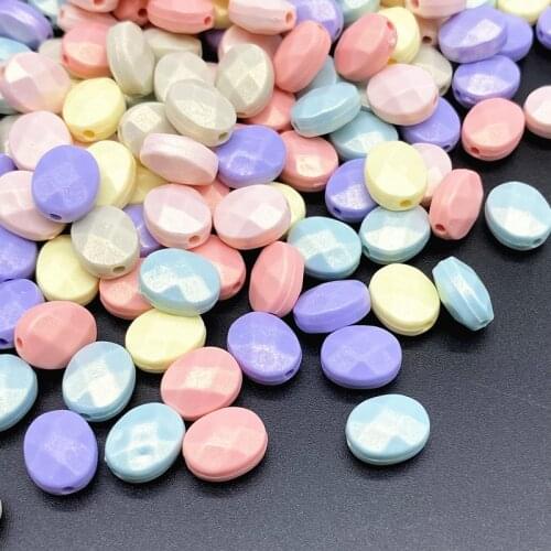 50pcs Matte Faceted Beads Loose Acrylic Beads Jewelry Making Findings Bracelet Pendant DIY