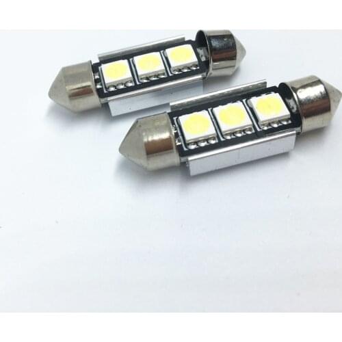 500pcs Car Light Dome Festoon 36mm 39mm 41mm 3 SMD 5050 LED White auto Bulb interior light CANBUS Error Free C5W LED Lamp 12V