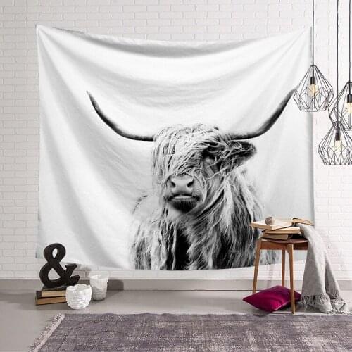 Aggcual Animal tapestry wall hanging Art Wall Background cloth farmhouse decor Home cow Mural decorative blanket Beach mat tap12