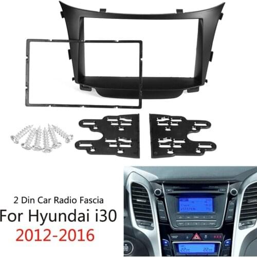 1 Set Car 2 Din Car Radio Stereo Fascia Dash Frame Panel Adaptor for Hyundai I30 2012-2016