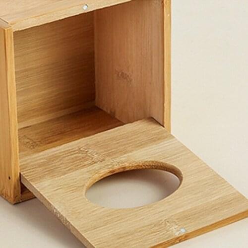 Bamboo Tissue Box Holder Storage Paper Box Tissue Box Cover Car Wood Napkins Hol E7CB