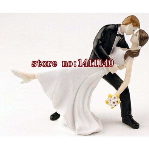 Free shipping to Brazil A Romantic Dip Dancing Tango dancing couple figurine wedding cake toppers decorating tools bride &grooms