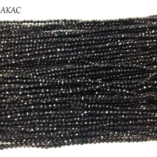5strands/set approx3mm black spinel faceted seed beads for diy making bracelet necklace around 15.5inches wholesale