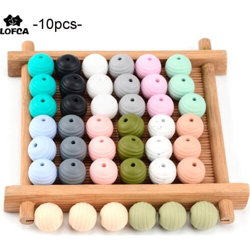 LOFCA 10pcs Beehive Silicone Beads 15mm Spiral Baby Teething Round Food Grade Beads DIY Threaded BPA Free Beads Baby Teethers