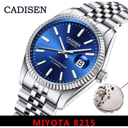 2021 CADISEN Mens Mechanical Watches Top Brand Luxury Automatic Watches Mens Stainless Steel Waterproof Clock Luminous Watches