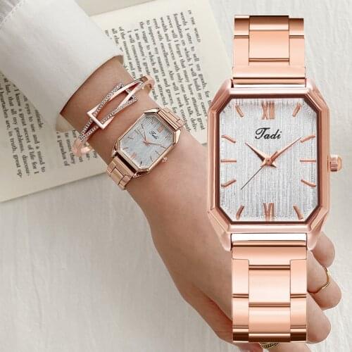 Luxury Watches Women Rose Gold Wristwatch Stainless Steel Strap Fashion Brand Watch Female Ladies Quartz Clock Reloj Mujer 2021