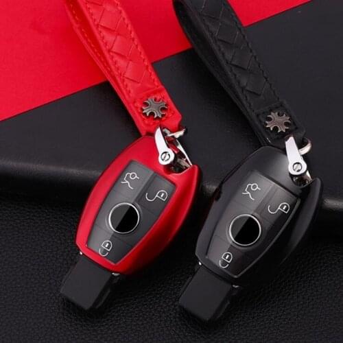PC+TPU Leather Remote Keyless Car Key Case Cover For Mercedes Benz W203 W210 W211 AMG C E S CLS CLK CLA Key Shell Bag