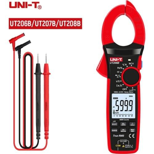 UNI-T UT206B 6000 Display Digital Clamp Meter UT207B UT208B Automatic Range 1000A High Current AC DC Voltage multimeter